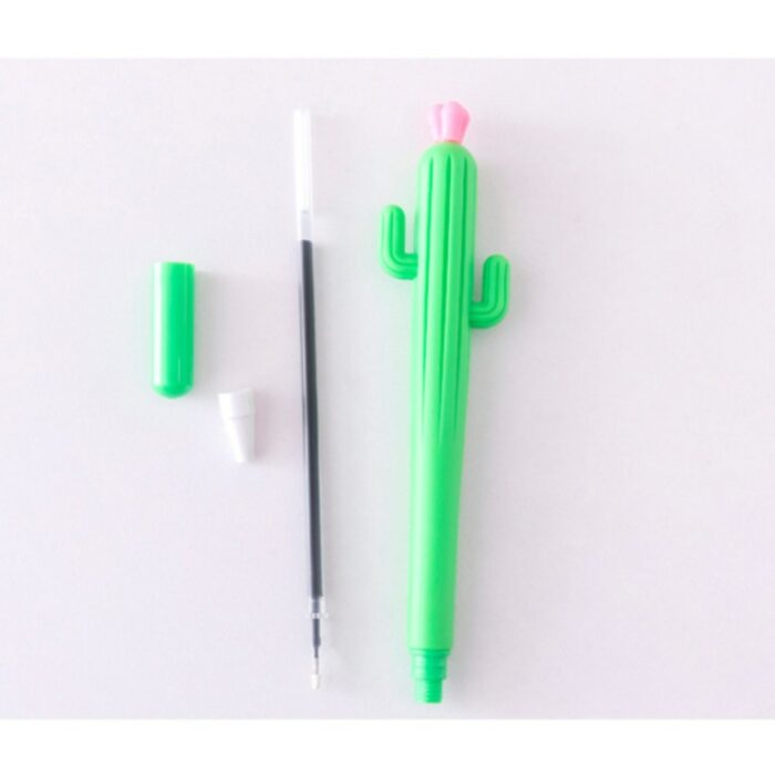 100 Pcs Creative Flowering Cactus Gel Pens Black Ink Student Stationery Kawaii Accessories and Kawaii School Supplies Boys Girls 5