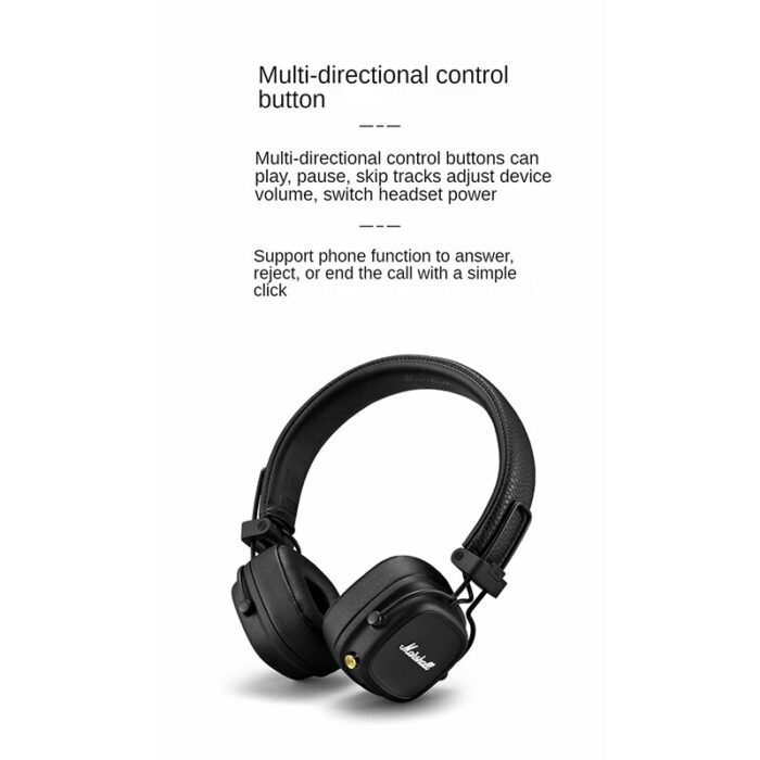 Original Marshall MAJOR IV Wireless Bluetooth Headset Head Mounted Foldable Sports Gaming Subwoofer Headset With Microphone 6