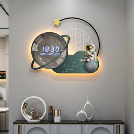 Modern Led Digital Wall Clock 3D Luminous Mute Electronic Creativity Wall Clock Led Wall Clock Jump Second Clock Home Decoration 2