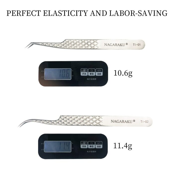 NAGARAKU Eyelash Extension Tweezers Makeup Titanium Alloy High Quality Perfect Elasticity Labor-saving Professional Tweezers 3