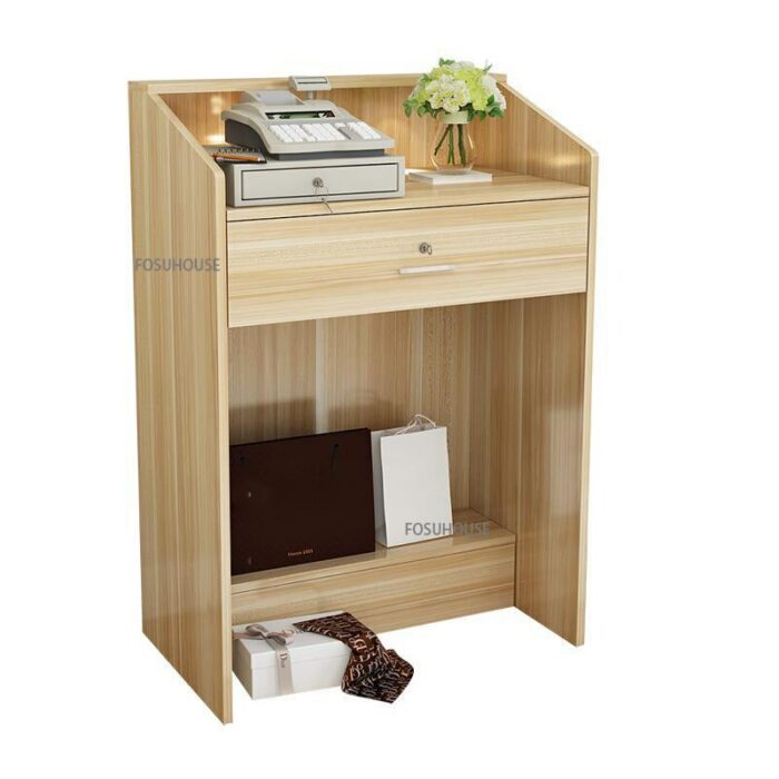 Modern Simple Small Supermarket Cashier Desk Salon Furniture For Beauty Salon Hotel Front Desk Commercial Shop Reception Desk 2