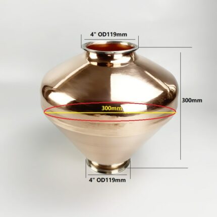 12L 4" OD119mm Copper Onion Head For Homebrewing Of Brandy Or Whiskey,Height 300mm,Thickness 2mm For Distillation 2