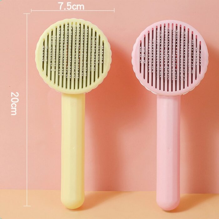 7 Color Pet Hair Removal Comb Cat Grooming Brush Self Cleaning Slicker Brush for Cats Dogs Hair Remover Combs with Steel Teeth 3