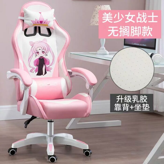 New Cute Cartoon gaming chair girls pink reclining computer chair home comfortable anchor live chair Internet cafe gamer chair 3