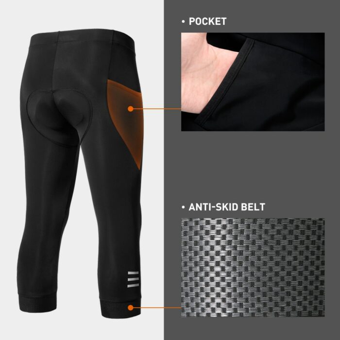 Santic Men Summer Cycling Pants Mountain Bike Cycle Jersey Cropped Pants Shorts Reflective Tight WM1C05131H 3