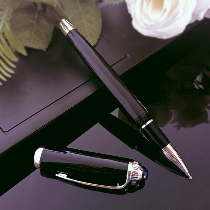 High-quality resin pen cover with sapphire rotatable ink pen famous luxury brand office writing signature pen 4