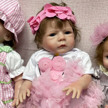 55cm Reborn Baby Dolls Bebe Lifelike Newborn Cute Cloth Body Body Toy for Children Christmas Surprise Gift Drop Shipping 2