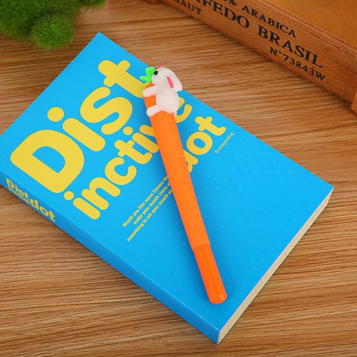 40 Pcs Creative Cute Rabbit Carrot Neutral Pen Cartoon Learning Stationery Carrot Water Office Signature Pen 4