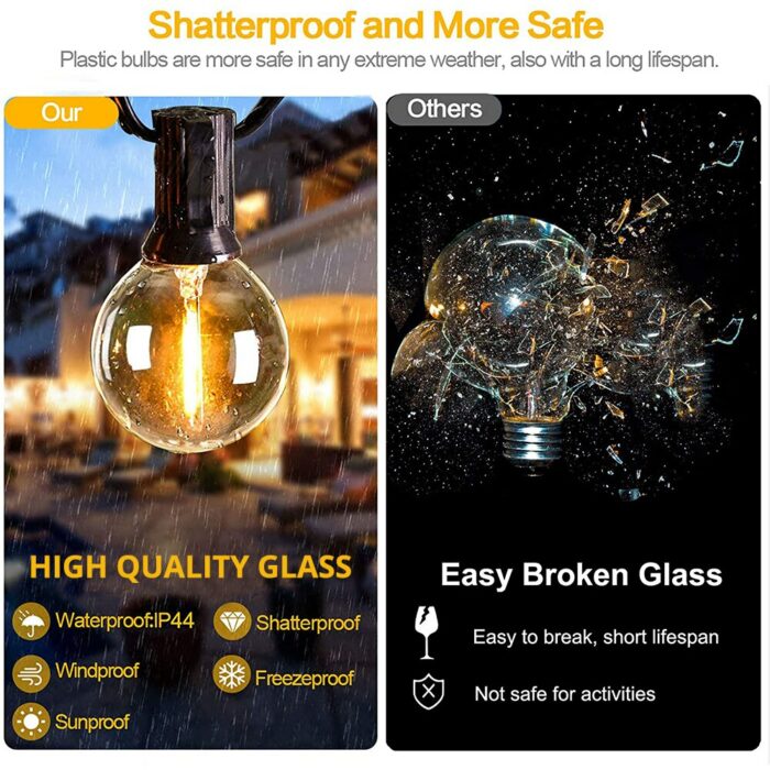 Solar LED Light Outdoor Solar Lamp Lighting String Garden Light Solar G40 Garland Street USB Rechargeable for Garden Decoration 3