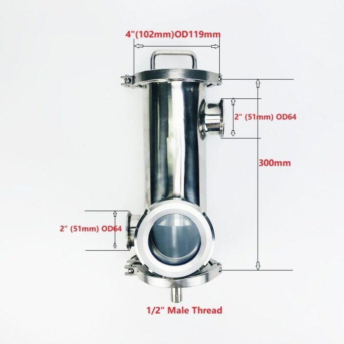 4"(102mm)OD119 Gin Basket Set For Homebrew With Filter Basket Of V-1500ml ,Connector 4"*4"X2"*2",Gin Basket Distillation 2