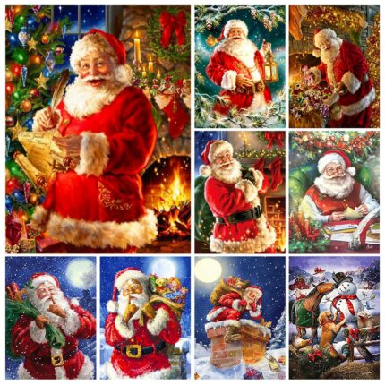 Diamond Painting 5D AB 50 Colors Santa Claus Gift Scenery Cartoon Mosaic Rhinestone Art Cross Stitch Embroidery DIY Home Decor 1