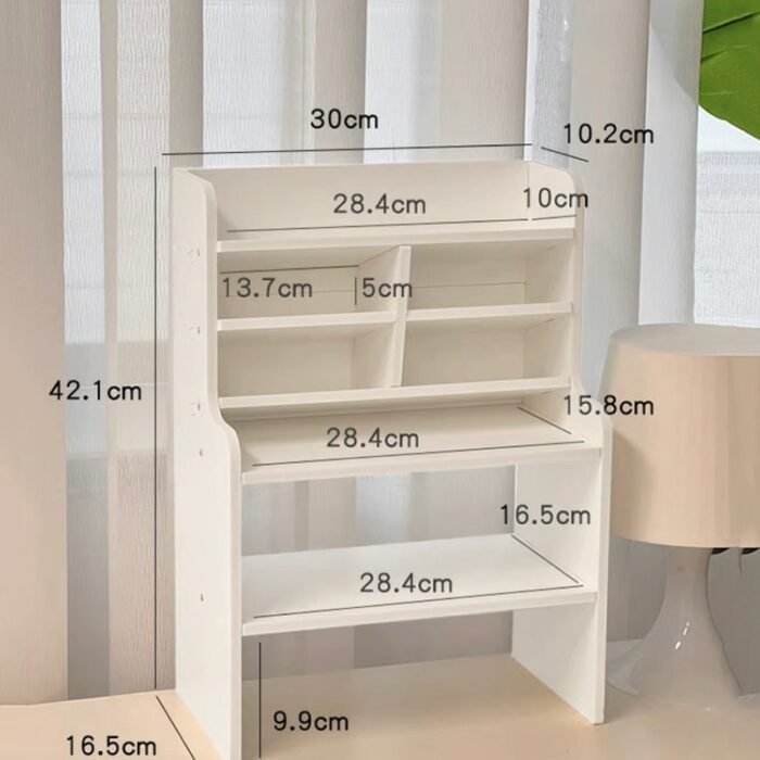 Desktop Rack Multi-layer Student Dormitory White Storage Box Simple Modern Cosmetics Storage Organizer Home Office Supplies 4