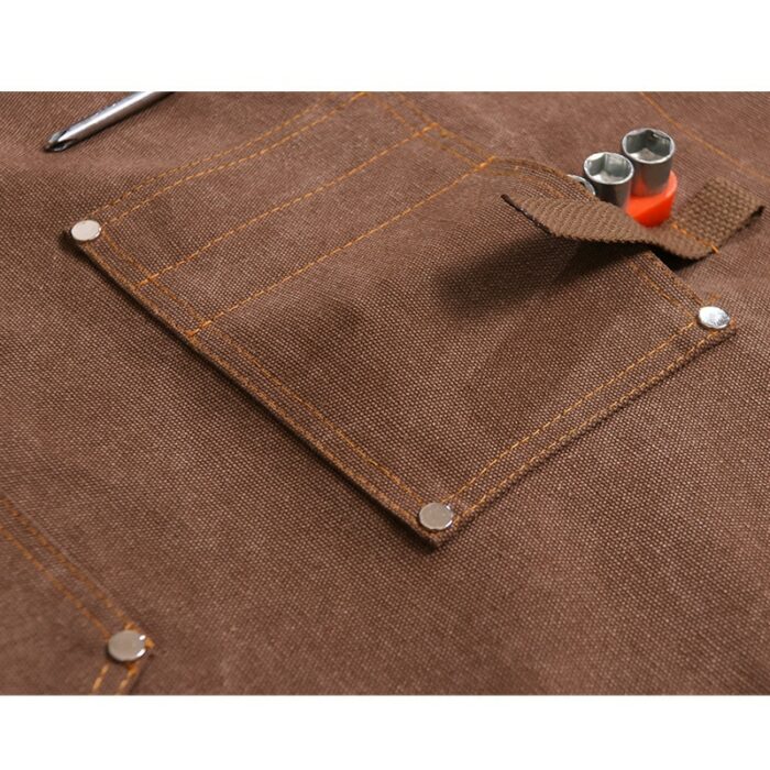 Thickened Canvas Apron Barber Apron Baking Cafe Gardening Woodworking Overalls Men Women Repair Processing Designer Work Apron 3