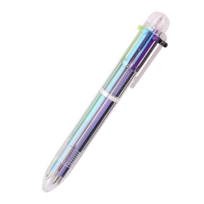 40 Pcs Multicolor Pens 0.5mm Retractable Ballpoint Pens 6 Colors Transparent Barrel Office School Supplies Students 5