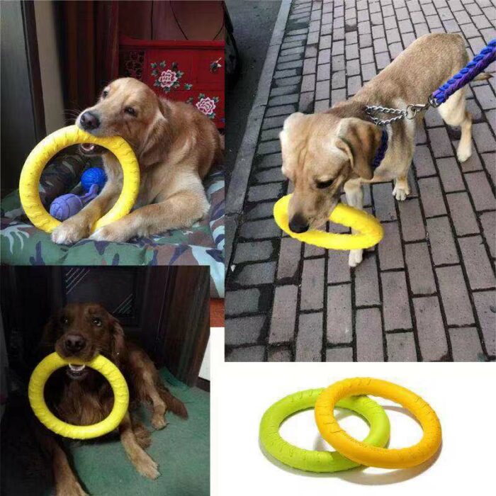 Dog Toys Pet Flying Disk Training Ring Puller Anti-Bite Floating Interactive Supplies Dog Toys Aggressive Chewing 4