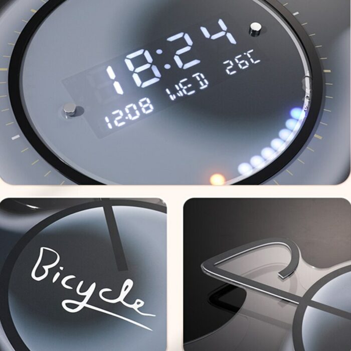 Modern Led Digital Wall Clock 3D Luminous Mute Electronic Creativity Wall Clock Led Wall Clock Jump Second Clock Home Decoration 5