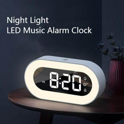 LED Mirror Alarm Clock Led Display Table Clock Digital USB Charging Alarm Clock Night Light Snooze Bedside Home Decor Gifts 1