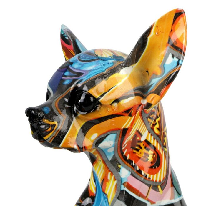 HOOMIN Decorations Home Painted Graffiti Color Dog Simple Creative Resin Crafts Wine Cabinet Office Living Room Decorations 2