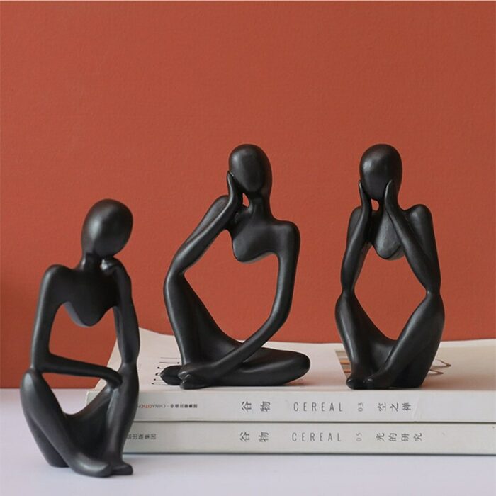 Modern European Style Resin Abstract Thinker Statue For Decoration Simple Sculpture Figurine Hotel Office Home Decor 5