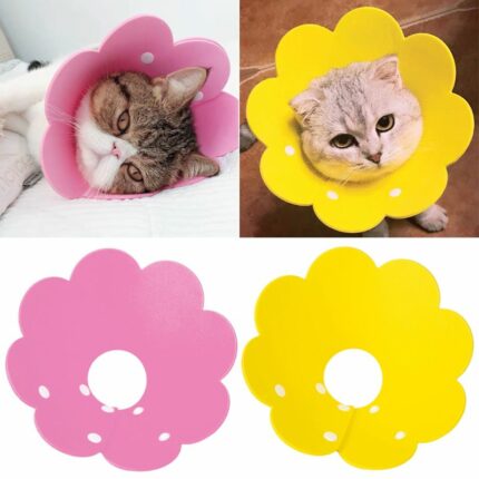 1 Piece Sunflower Cat Elizabeth Collar Anti Bite Protect Bath Photo Large Medium Cat Collar Light Soft Pet Small Dog 1