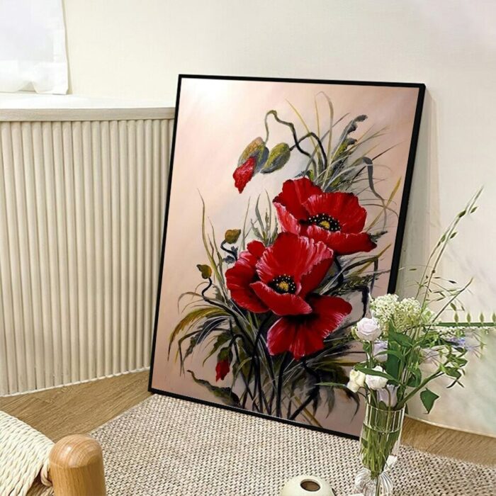 5d New Diy Arrival Diy Diamond Painting New Red Poppy Flower Full Diamond Embroidery Sale Rose Pictures Of Rhinestones Wall Art 5