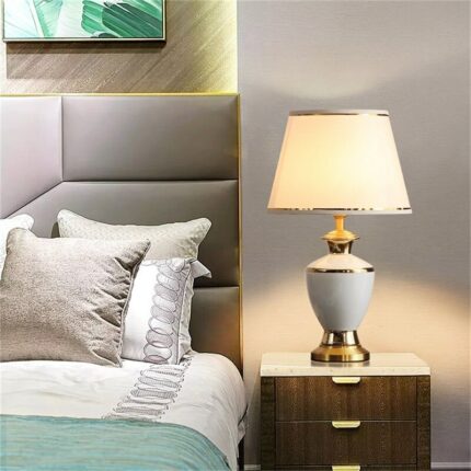 BROTHER Ceramic Table Lamps Brass Desk Light Dimmer Home Decoration for Living Room Bedroom Corridor Hotel 2