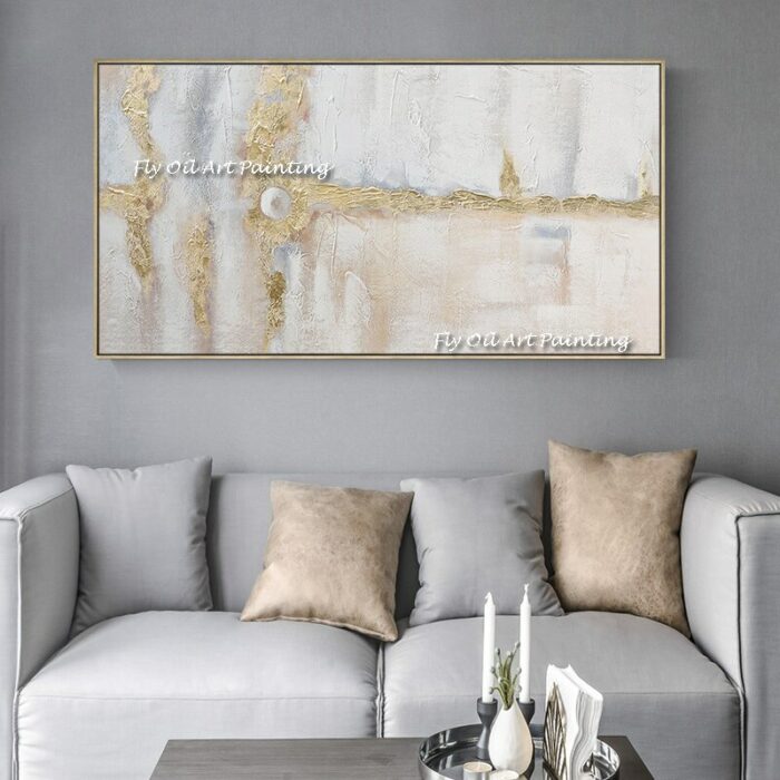 100% Handmade Modern Abstract Home Decoration Gold Foil Oil Painting Hand-painted Canvas Paintings Wall Art Decor For Office 6