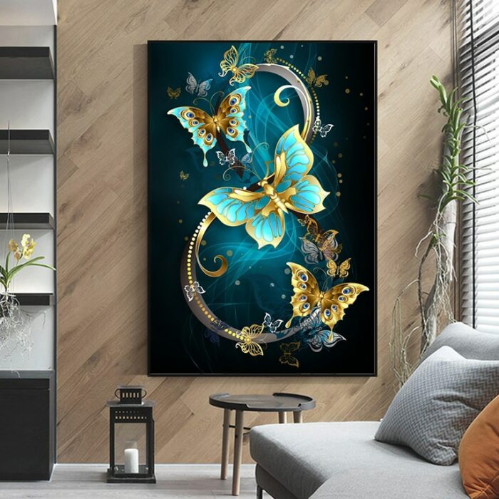 Full Square Diamond Painting Butterfly 5D DIY Diamond Embroidery Animals Cross Stitch Kit Rhinestone Mosaic Art Home Decoration 3