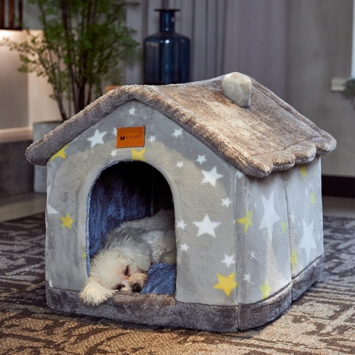 Foldable Dog House Pet Cat Bed Winter Dog Villa Sleep Kennel Removable Nest Warm Enclosed Cave Sofa Pet Supply 3