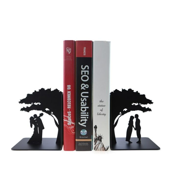 One Pair Creative love Metal Bookend Shelf Bookend Holder Office Supplies Home Decoration Book Stand 3