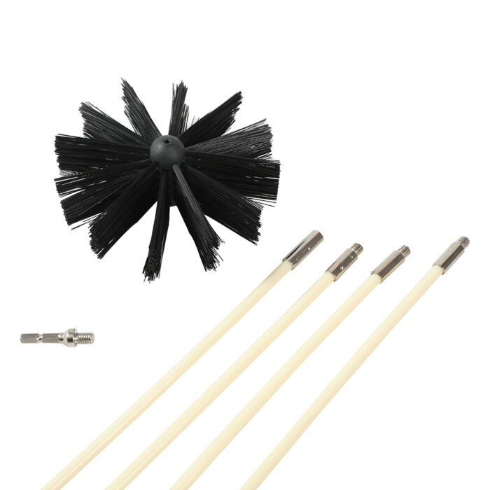 100/150/200mm Brush Rotary Chimney Brush Long Handle Flexible Rod For Chimney Dryer Pipe Fireplace Inner Wall Cleaning Tools 1