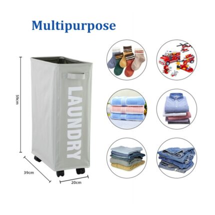 Laundry Basket with Pulley ,Space Saving Foldable Waterproof Sorter And Home Storage Organizer Dirty Clothes,Yoga Mat Storage 2