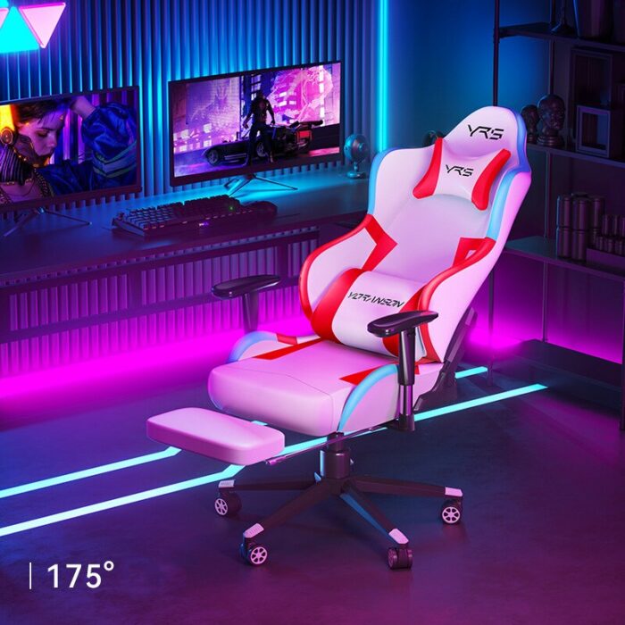 New high quality gaming chair,White red live computer chair,home armchair,office swivel chair PU leather gamer ergonomic chair 3