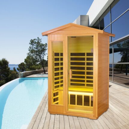 Two Person Outdoor Basswood Far Infrared Sauna Room 1