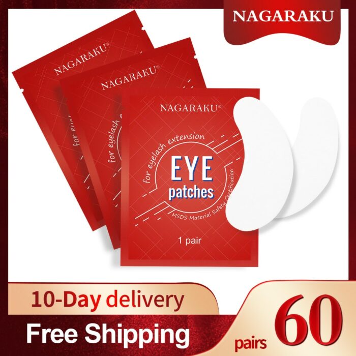 NAGARAKU Eyelash Extension Eyepads Under Eyepads Gel Eyepads Hydrogel Eyepach 60 Pairs Pack Makeup Tools Adhesive 1