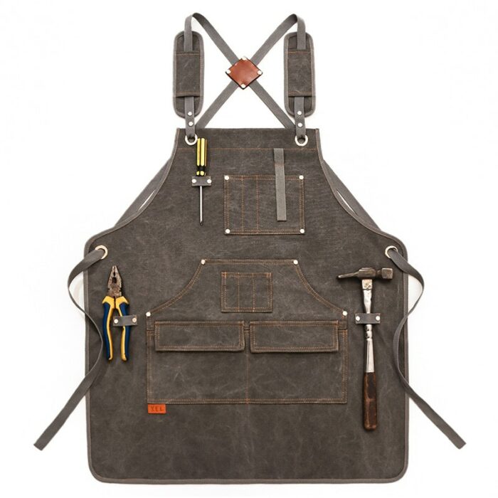 Thickened Canvas Apron Barber Apron Baking Cafe Gardening Woodworking Overalls Men Women Repair Processing Designer Work Apron 1