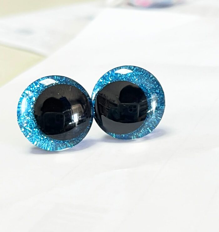 1500pcs 18mm Cartoon 3D blue glitter toy eyes funny doll eyes With washer 1