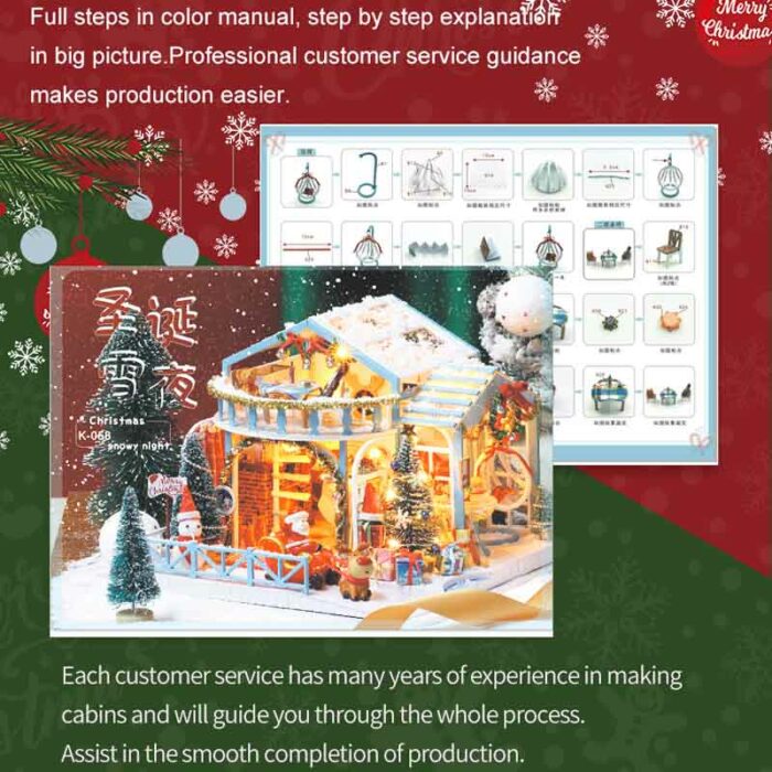 Diy Miniature Dollhouse Kit Christmas New Product Diy Cottage Villa Handmade Wedding House Model Assembling Toy Christmas Gift 3