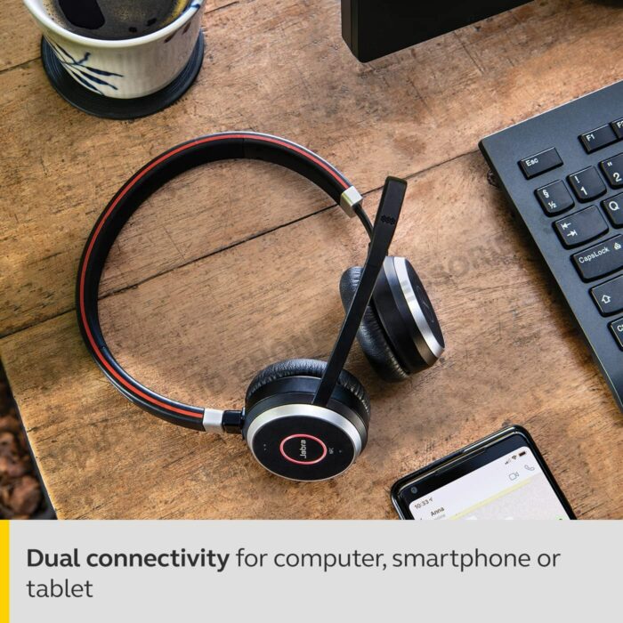 Jabra Evolve 65 Bluetooth Mono Stereo MS/UC Earphones Wireless Headset Advanced Noise-Cancelling Mic Headphones USB Adapter 3