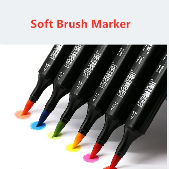 Alcohol Marker Pens 36/60/80 Colors Markers Manga Sketching Markers Alcohol Felt Soft Brush Pen Art School Supplies Drawing 2