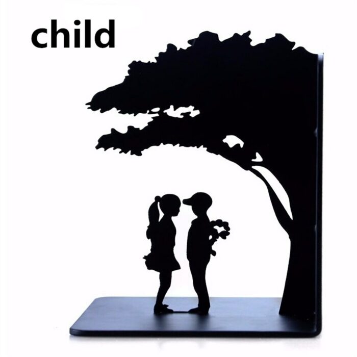 a pair Creative love Metal Bookend Shelf Bookend Holder Office Supplies Home Decoration Book Stand 3