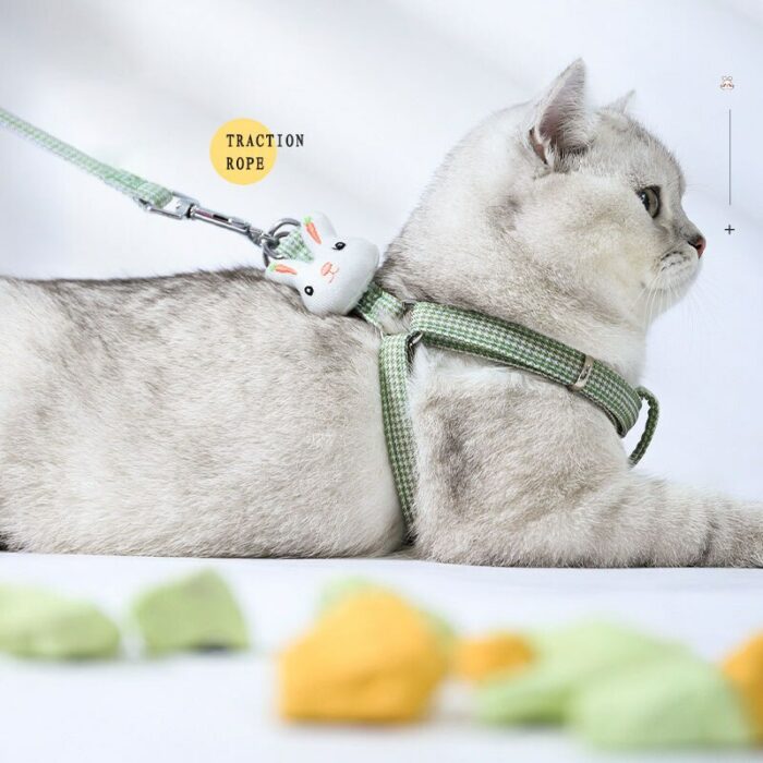 Hoopet Pet Cat Harness Vest Leash Pet Adjustable Harness with Bell Walking Leash for Kitten Puppy Small Medium Dog 3