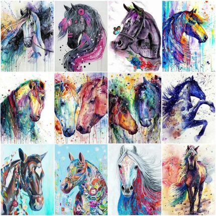 5D Diamond Embroidery Horse Picture Of Rhinestone Full Square Diamond Painting Animal Diamond Mosaic Handicraft Wall Art Gift 1