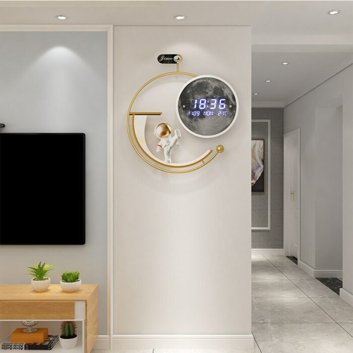 Modern Led Digital Wall Clock 3D Luminous Mute Electronic Creativity Wall Clock Led Wall Clock Jump Second Clock Home Decoration 2