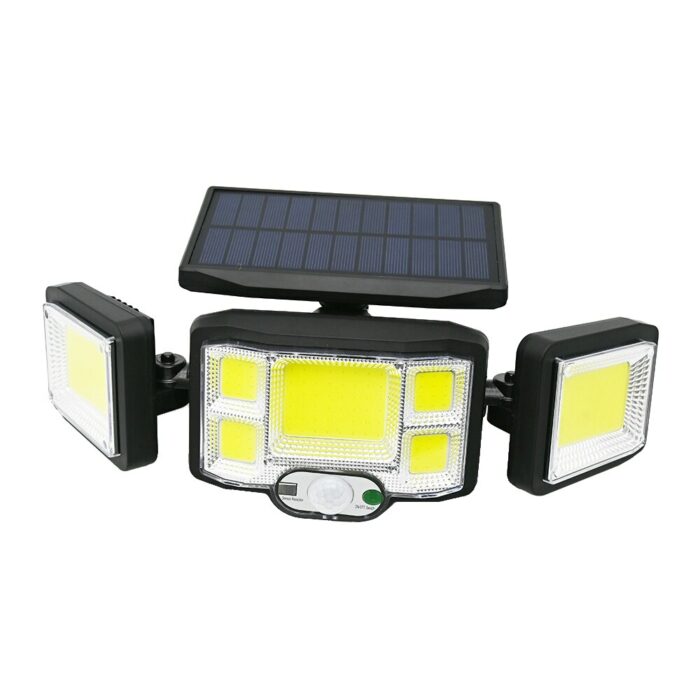 3 Heads LED Solar Light 192 COB PIR Motion Sensor Wall Lamp With Remote For Courtyard Street Garden Patio Emergency Lighting 3