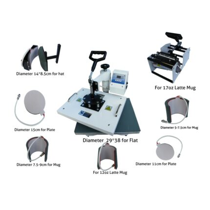 New 38*43CM 8 in 1 Combo Heat Press Printer Machine 2D Thermal Transfer Printer for Cap Mug Plate T-shirts Printing 1