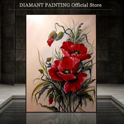 5d New Diy Arrival Diy Diamond Painting New Red Poppy Flower Full Diamond Embroidery Sale Rose Pictures Of Rhinestones Wall Art 1