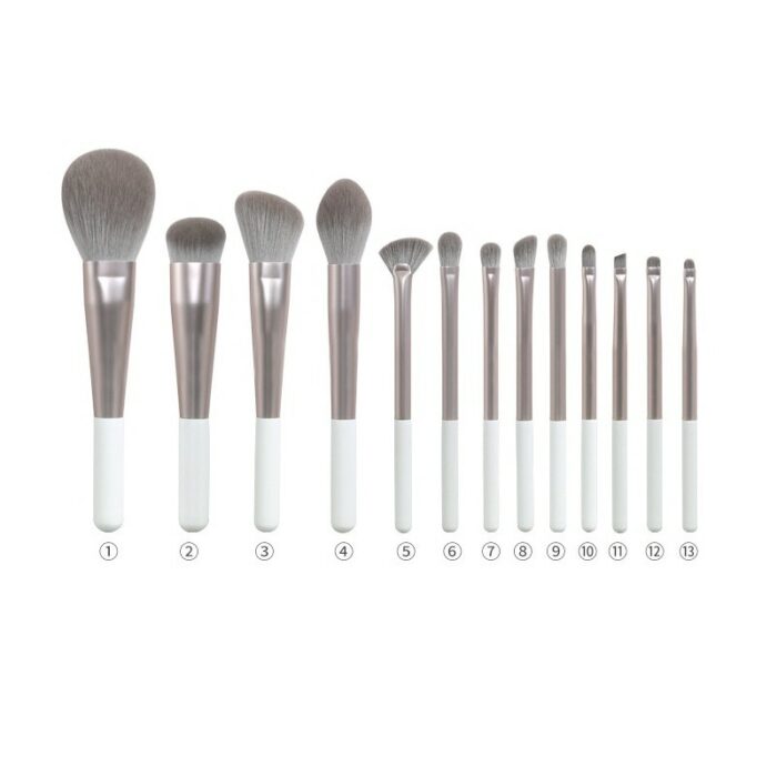 13PCS Beige White Makeup Brushes Set Complete Make Up Kit Cosmetics Tool Foundation Concealer Blush Eyeshadow Makeup Brush Kit 4