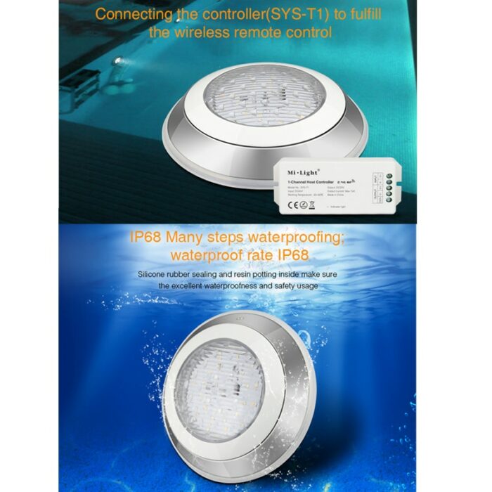 Miboxer 12W 27W RGB+CCT LED Underwater Light Swimming Pool Lamp SYS-RW1 SYS-RW2 IP68 Waterproof DMX512/WiFi APP Alexa Control 2