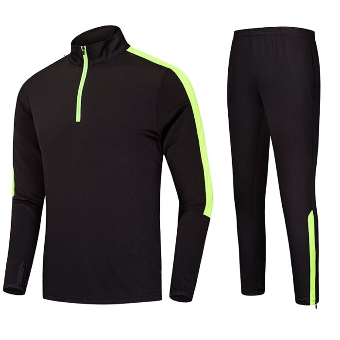 Men's Compression Men Sportwear Tracksuit Gym Fitness Suits Half Zipper Quick Drying Male Workout Leisure Football Running Set 2